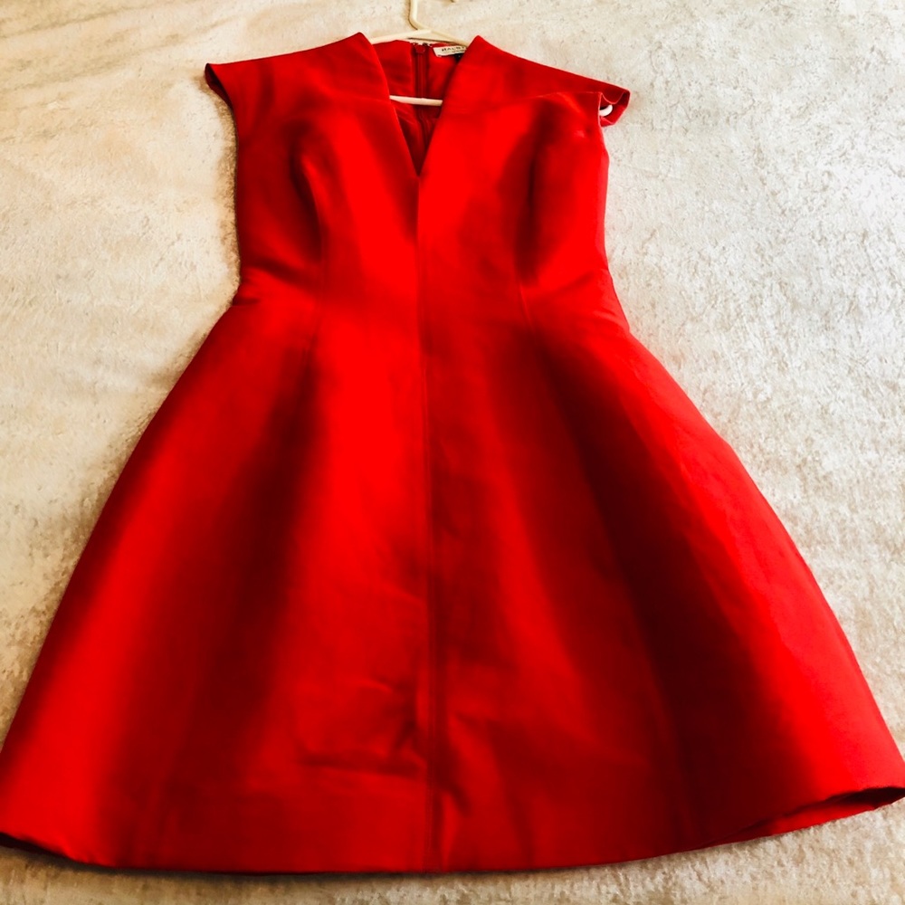 Halston red silk dress
